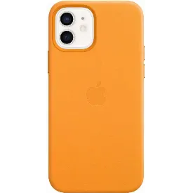 Чехол Apple iPhone 12/ 12 Pro Leather MagSafe MHKC3, California Poppy, Оранжевый